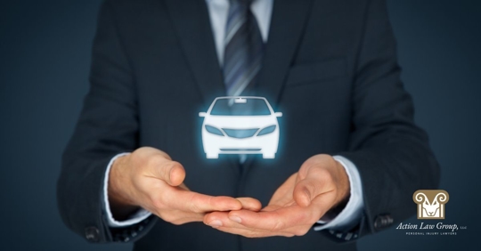 male holding a hologram of an automobile
