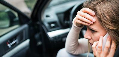 female calling for help during accident