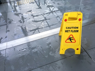 wet floor sign caution
