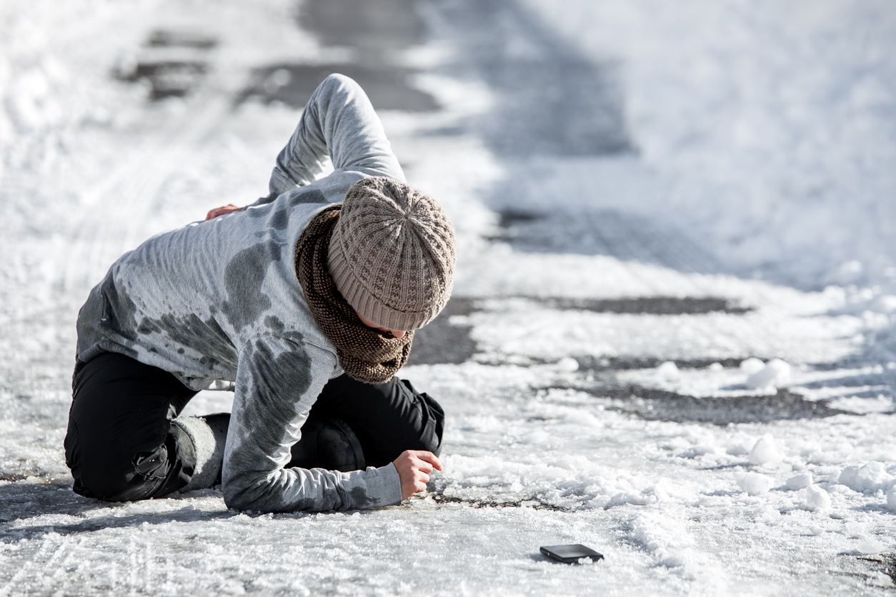 Woman Slipping On Ice